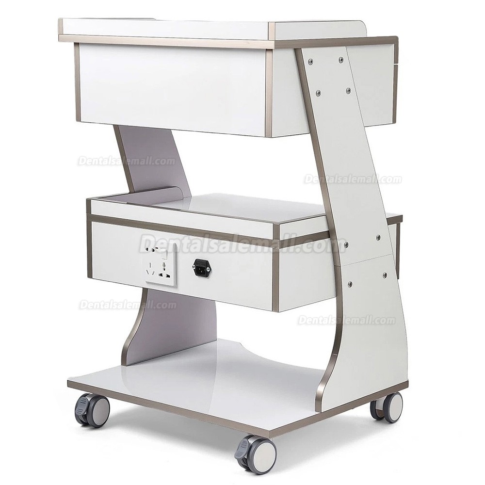 Dentech G06 Mobile Dental Storage Cabinet Dental Cart with Instrument Tray Double-Drawer